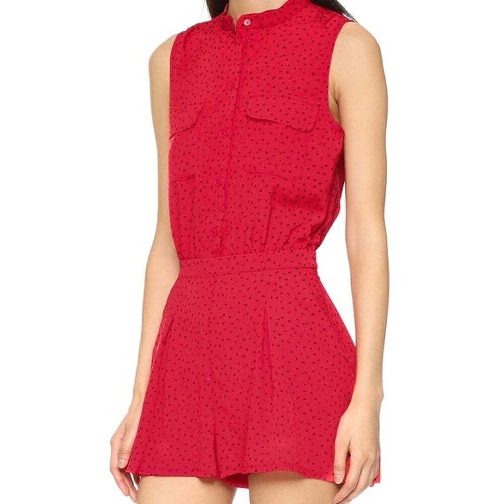 BB Dakota Red Print Bryce Romper Womens‎ Size 2